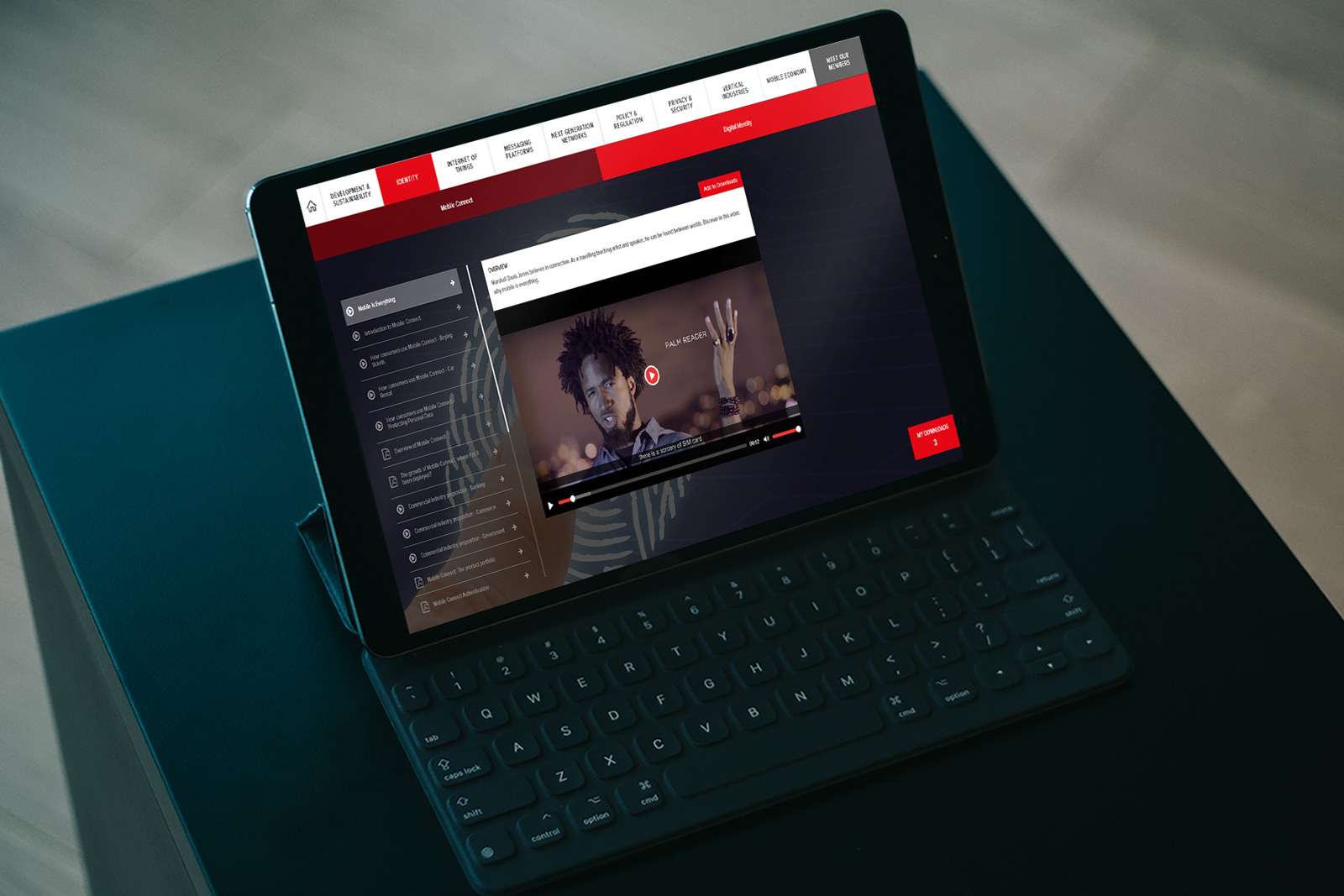 Black laptop displaying digital sales enablement presentation